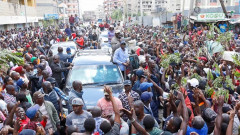 Raila Odinga during Thursday Azimio demonstratons. PHOTO/COURTESY